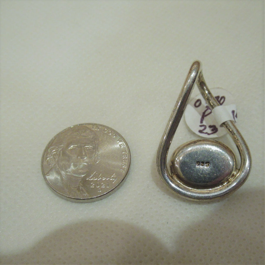Sterling silver 925 Oval Resin Black Slider pendant