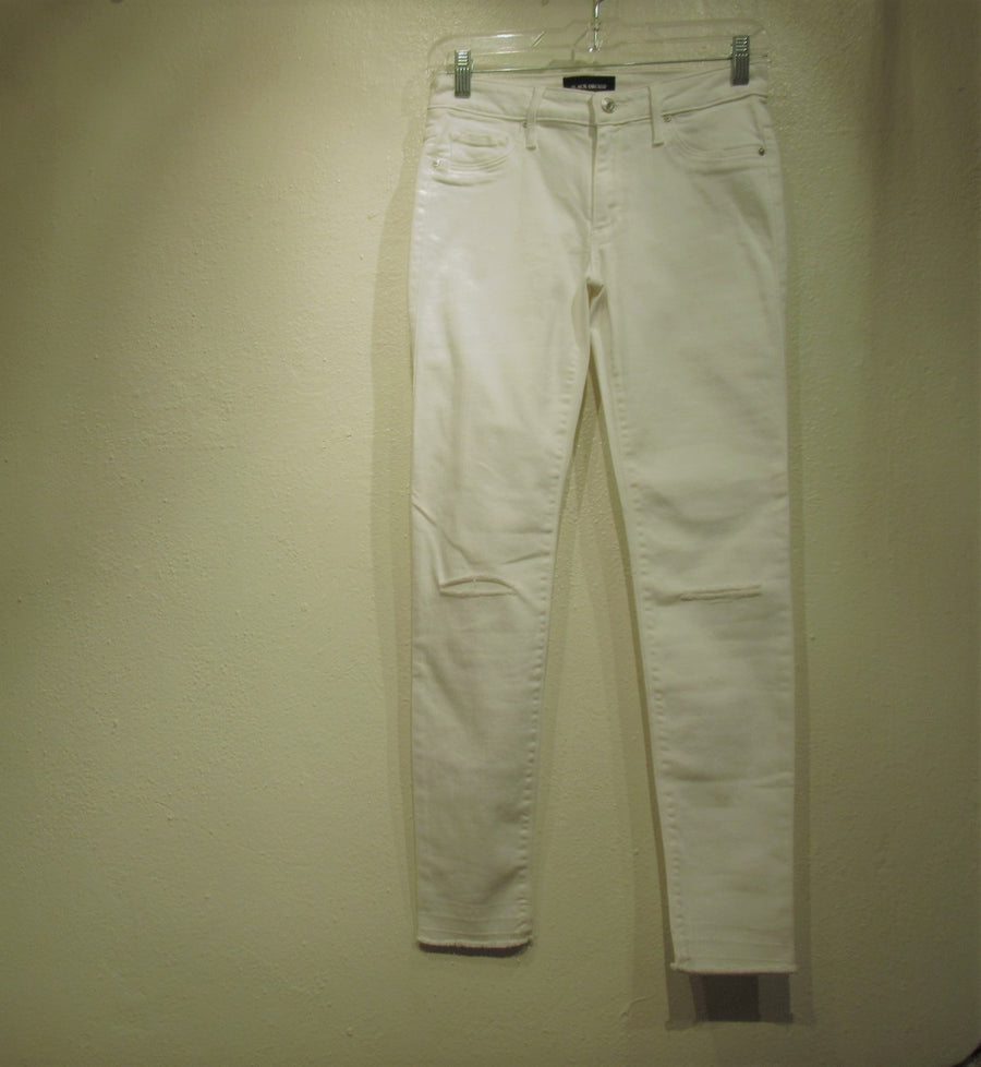 Black Orchid White Distressed Ankle Jeans