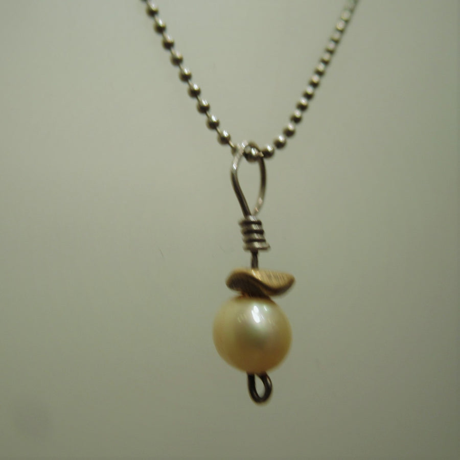 Sterling silver Pearl 16 in Glacier Lily Chain necklace