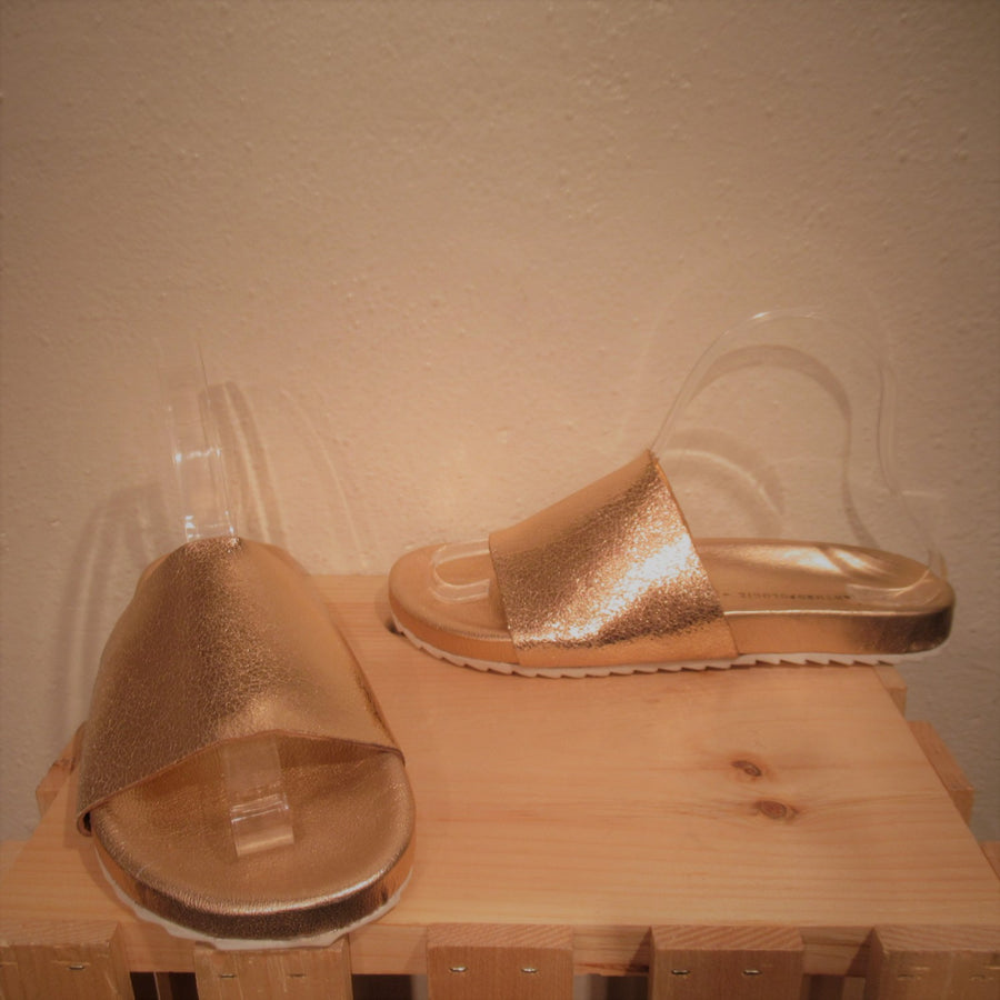 Anthropologie Copper Leather Metallic Sandals