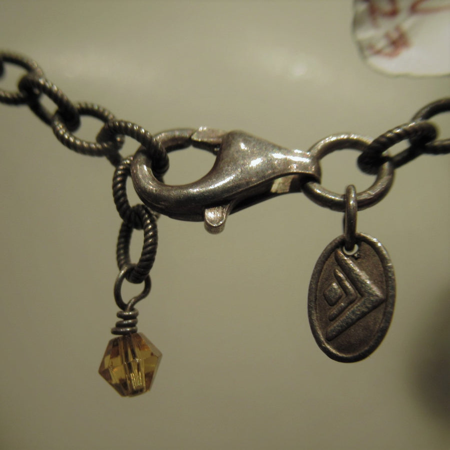 Sterling silver 925 Jasper 16 in Oxidized Silpada Beaded necklace