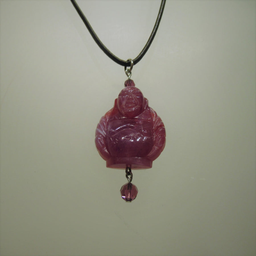 Silver toned Buddha Plastic 16 in Pink Tarina Tarantino Cord necklace