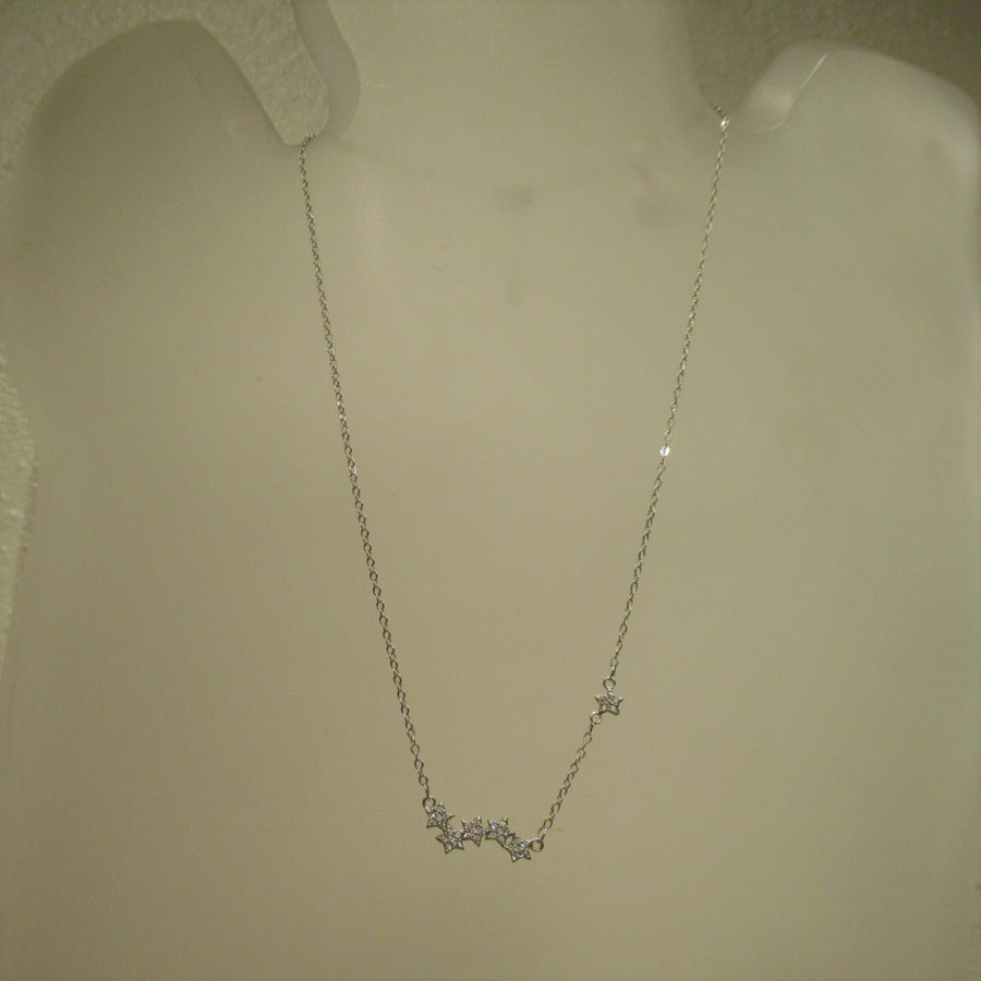 Sterling silver 925 Star Very small Cluster Chain necklace