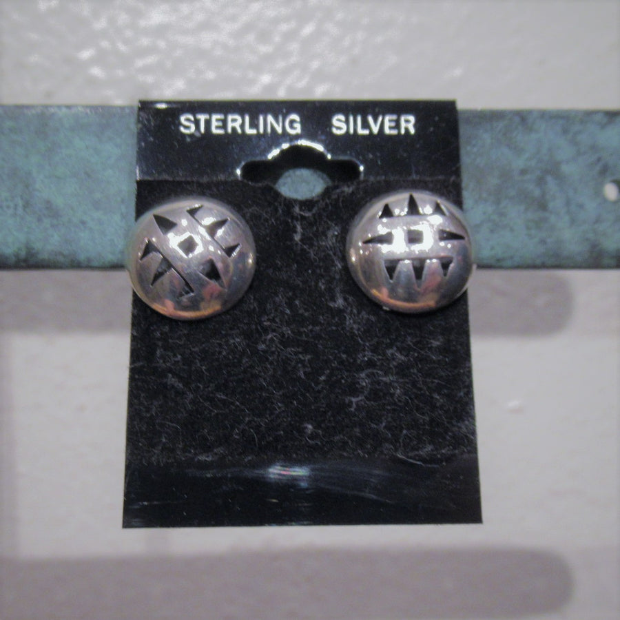 Sterling silver 925 Round Cut out Post earrings