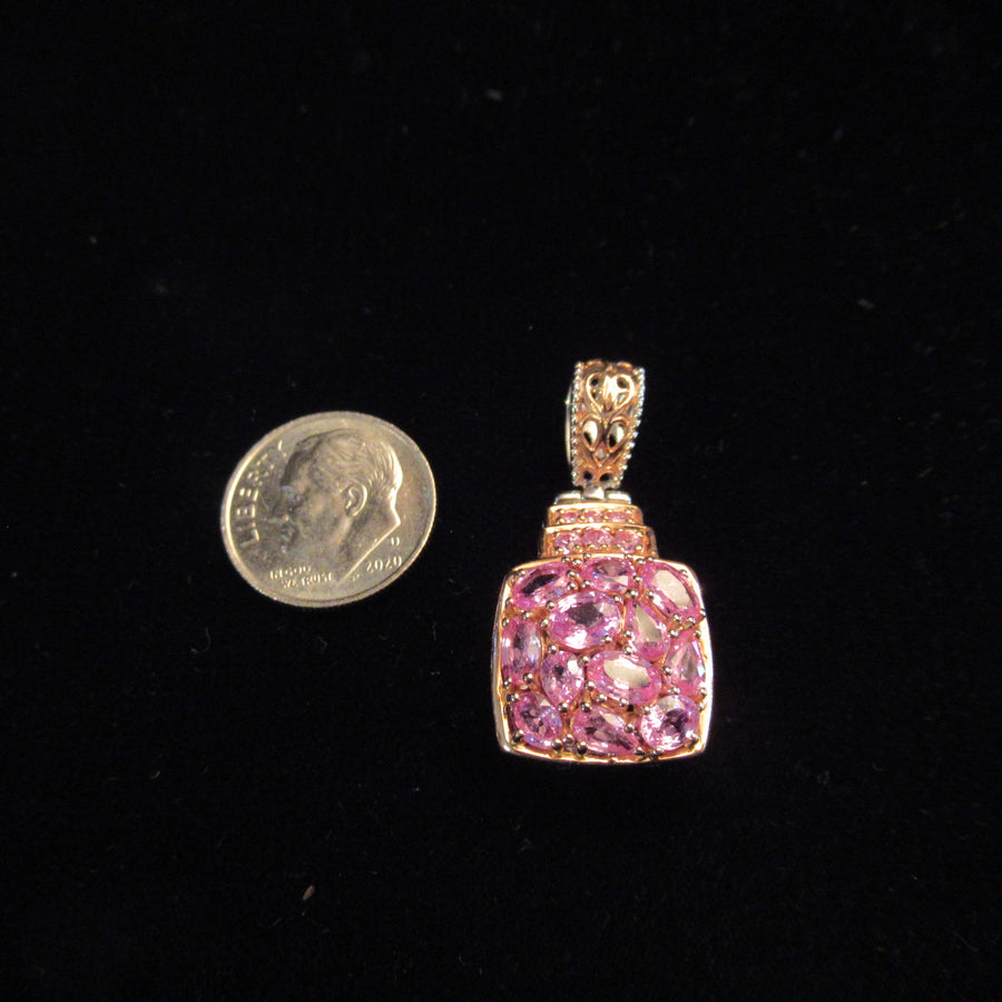 Sterling silver 925 Faceted Pink Michael Valitutti Bail pendant