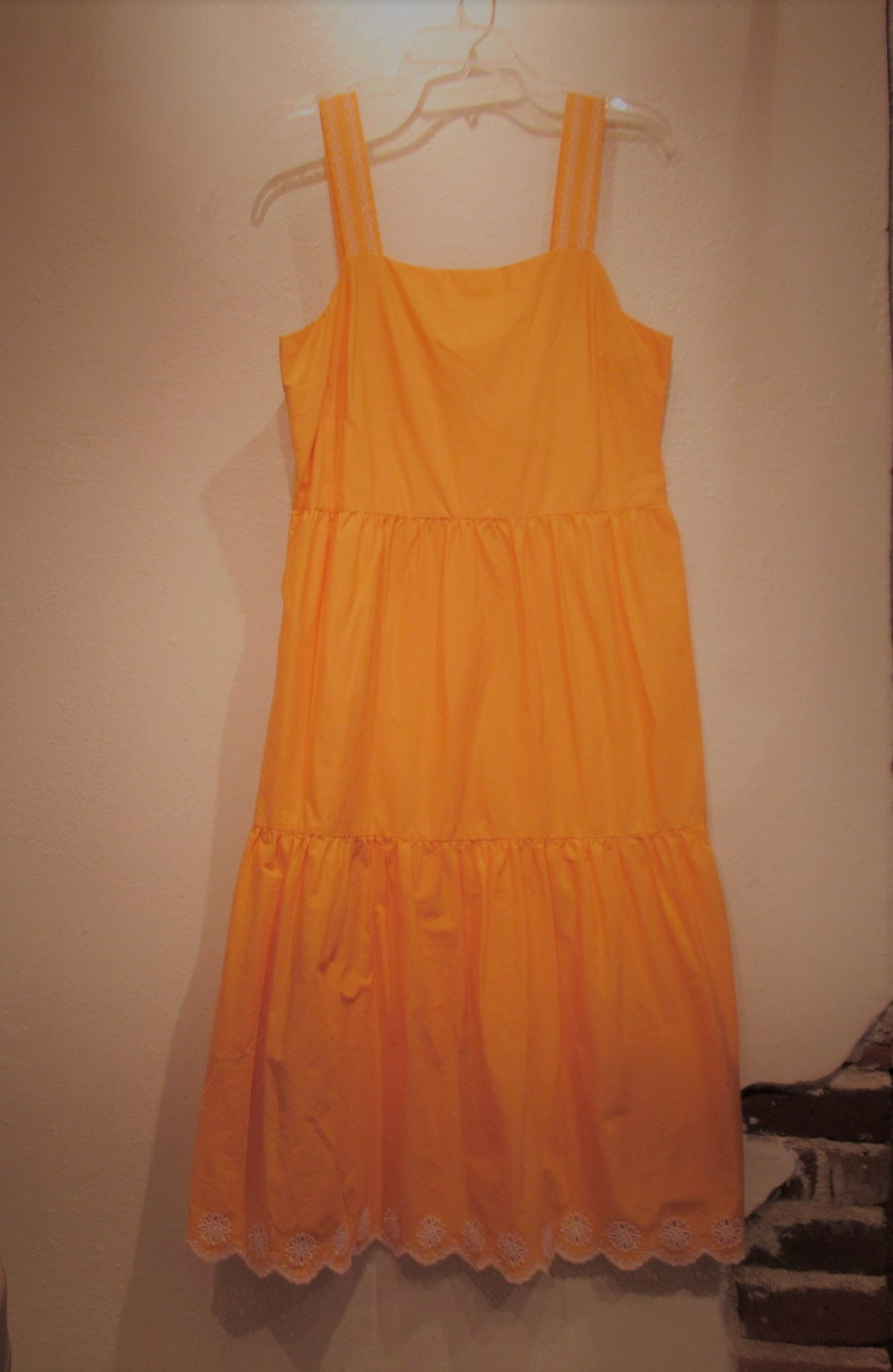 J Crew Chrome yellow Cotton blend Embroidered S L Dress
