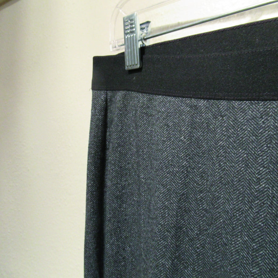 Eileen Fisher Charcoal Poly blend Knit Herringbone Pants