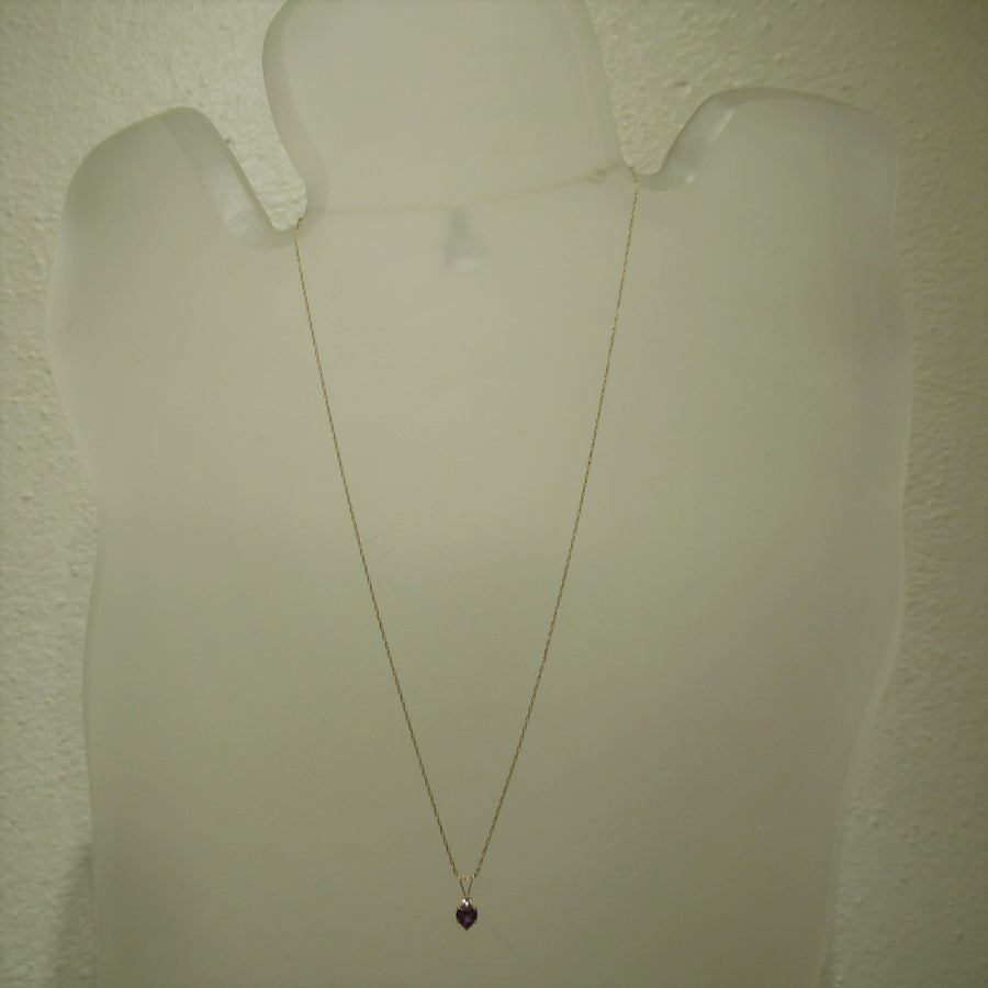 10 kt yellow gold Amethyst 18 in Small Chain necklace
