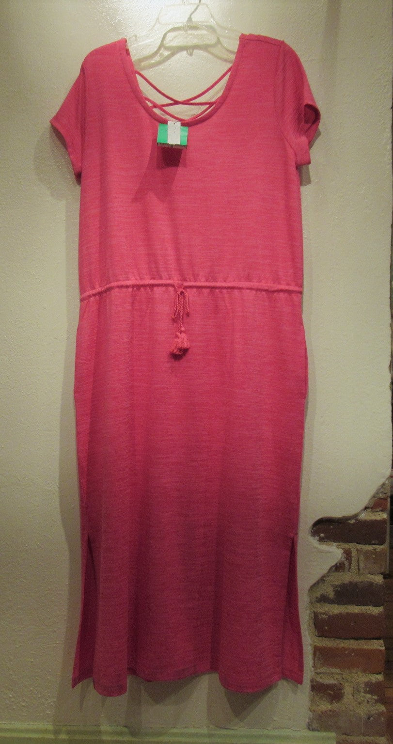 T by Talbots Hot pink Poly blend Knit S S Dress
